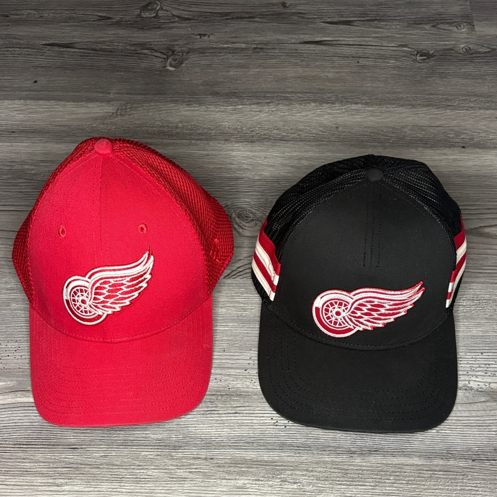 Detroit Red Wings hats Red and Black